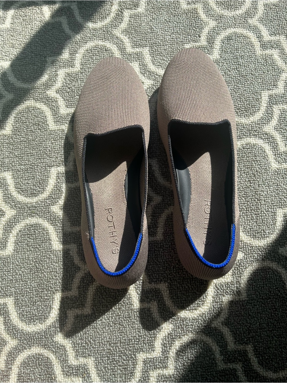 Rothy’s Everyday loafer- Grey with Blue Trim